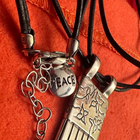 WOW POSHMARK - Authentic Me&Ro Sterling Floral Peace Pendant Leather Cord